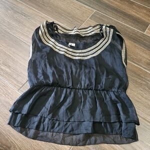 ARK & CO SHEER BLACK TOP SZ Small